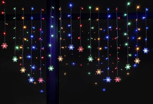 Lichtervorhang schneeflocken - lichtervorhang,