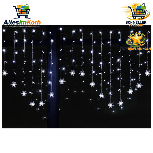 Lichtervorhang schneeflocken - lichtervorhang,