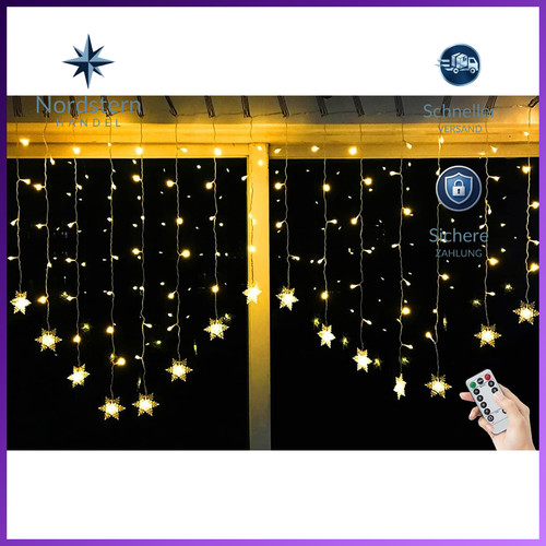 Lichtervorhang schneeflocken - lichtervorhang,