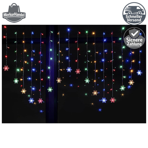 Lichtervorhang schneeflocken - lichtervorhang,
