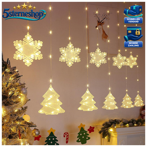Lichtervorhang schneeflocken - lichtervorhang,